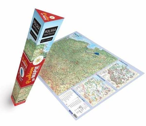 Polska mapa fizyczna PLAKAT