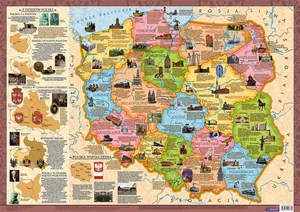 Polska Województwa mapa konturowa 1:1 500 000 Junior (Mappuzzle) Plakat