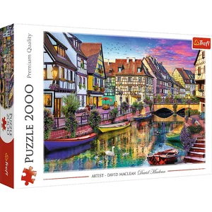 Zestaw: Puzzle 2000 Colmar Francja + Puzzle Alpy latem 2000