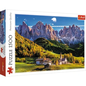 Zestaw: Puzzle Dolina Val di Funes, Dolomity, Wł + Puzzle 1500 Jezioro Oeschinen Alpy 26166