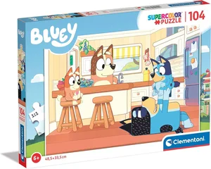 Zestaw: Puzzle Wesoły świat Bluey 100 + Puzzle 104 Super kolor Bluey 27169