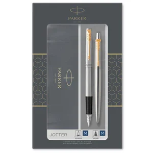 Parker-Zestaw pióro+długopis Jotter stalowy GT