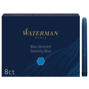 Naboje do pióra wiecznego Waterman niebieskie zmywalne 8szt.
