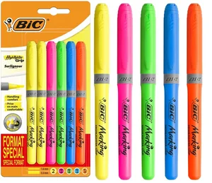Zakreślacz BIC Highlighter Grip Special Format 6 kolorów blister
