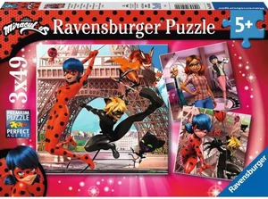 Puzzle 2D 3x49 Miraculum Biedronka i Czarny Kot 5189