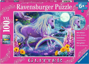 Puzzle 2D 100 Brokatowy jednorożec XXL 12980