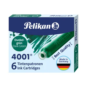 Naboje krótkie Pelikan 4001 TP/6 ciemnozielone 6 sztuk