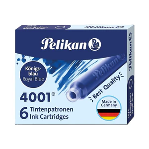 Naboje krótkie Pelikan 4001 TP/6 niebieskie 6 sztuk