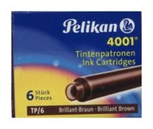 Naboje krótkie Pelikan 4001 TP/6 brązowe 6 sztuk Naboje krótkie Pelikan 4001 TP/6 brązowe 6 sztuk