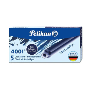 Naboje długie Pelikan 4001 GTP/5 niebiesko-czarne 5 sztuk