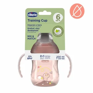 Kubek z twardym ustnikiem 200ml brzoskwiniowy 6m+