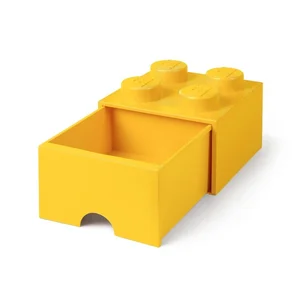 LEGO(R) pojemnik klocek z szufladą czwórka żółty LEGO(R) pojemnik klocek z szufladą czwórka żółty