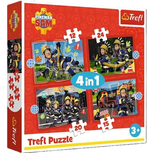 Puzzle 4w1 Przygoty Strażaka Sama
