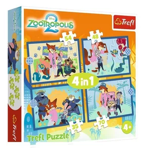 Puzzle 4w1 Zwierzogród 2, Zootopia pełna przygód