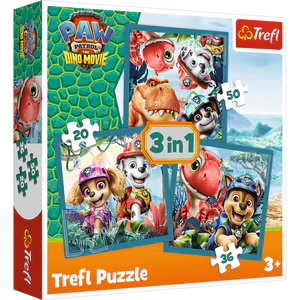 Puzzle 3w1 Paw Patrol i wyspa dinozaurów TREFL Puzzle 3w1 Paw Patrol i wyspa dinozaurów TREFL